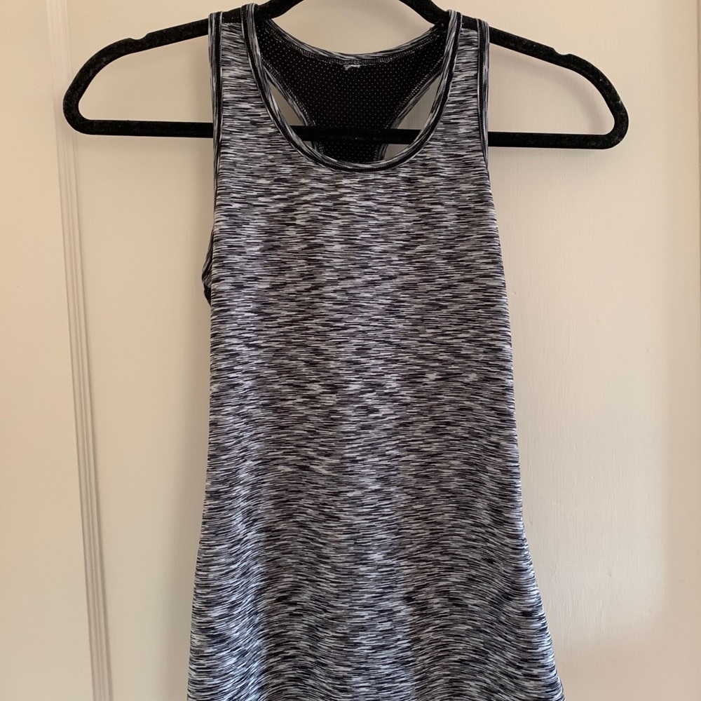 Black and White Exercise Razor Back Shirt